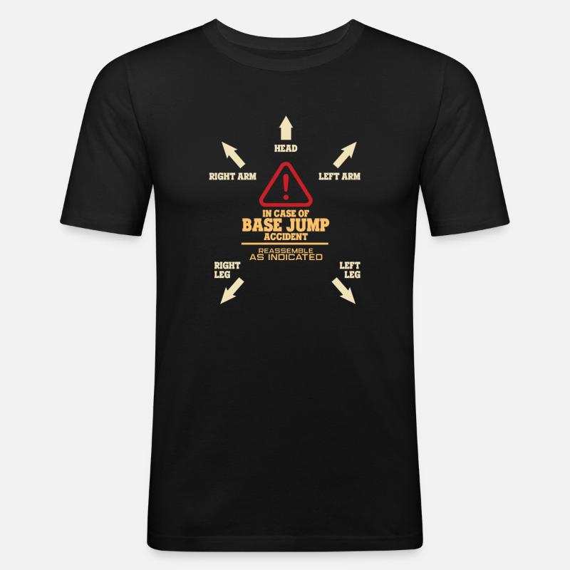 Base Jump - Männer Slim Fit T-Shirt - Schwarz