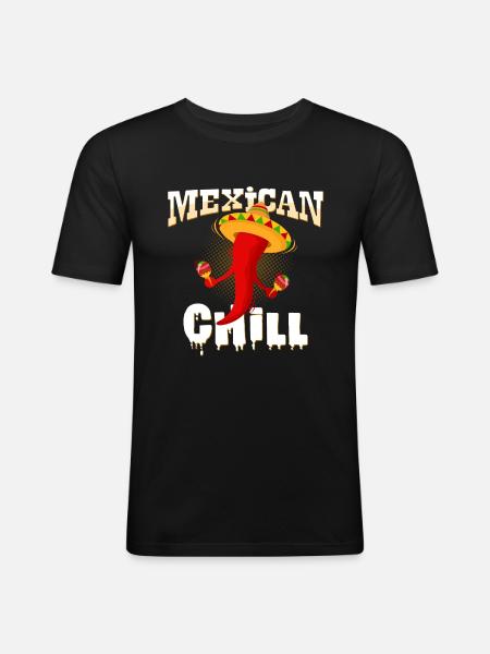 Piment mexicain - T-shirt près du corps Homme - noir