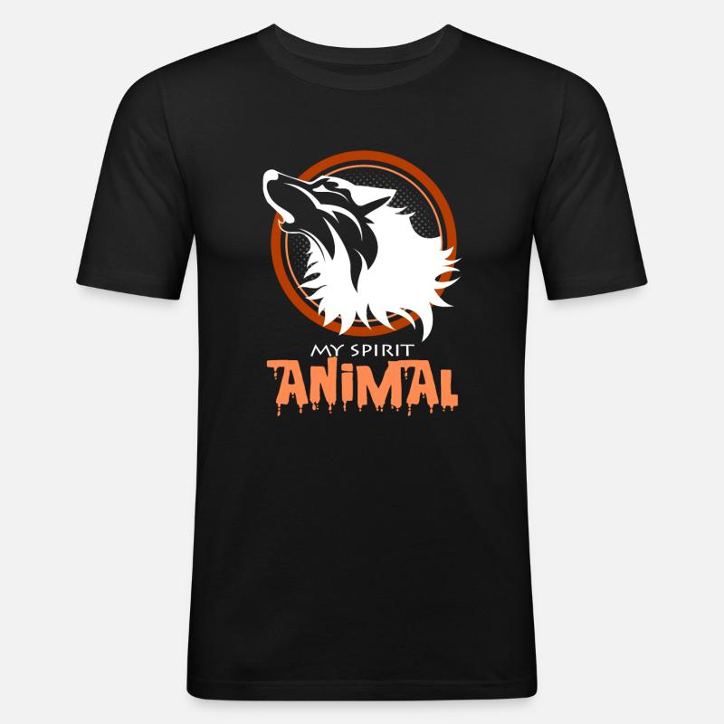 Wölfe - Männer Slim Fit T-Shirt - Schwarz