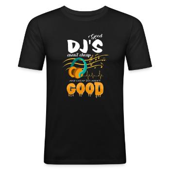 DJ - T-shirt près du corps Homme - noir - Devant - Nik (191cm)