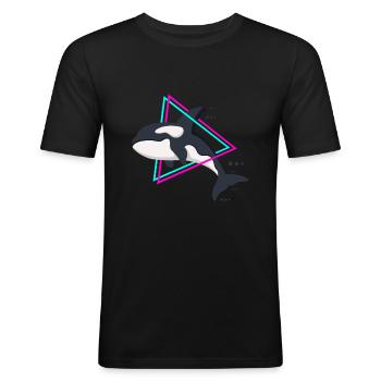 killer whale - Men's Slim Fit T-Shirt - black - Front - Nik (191cm)