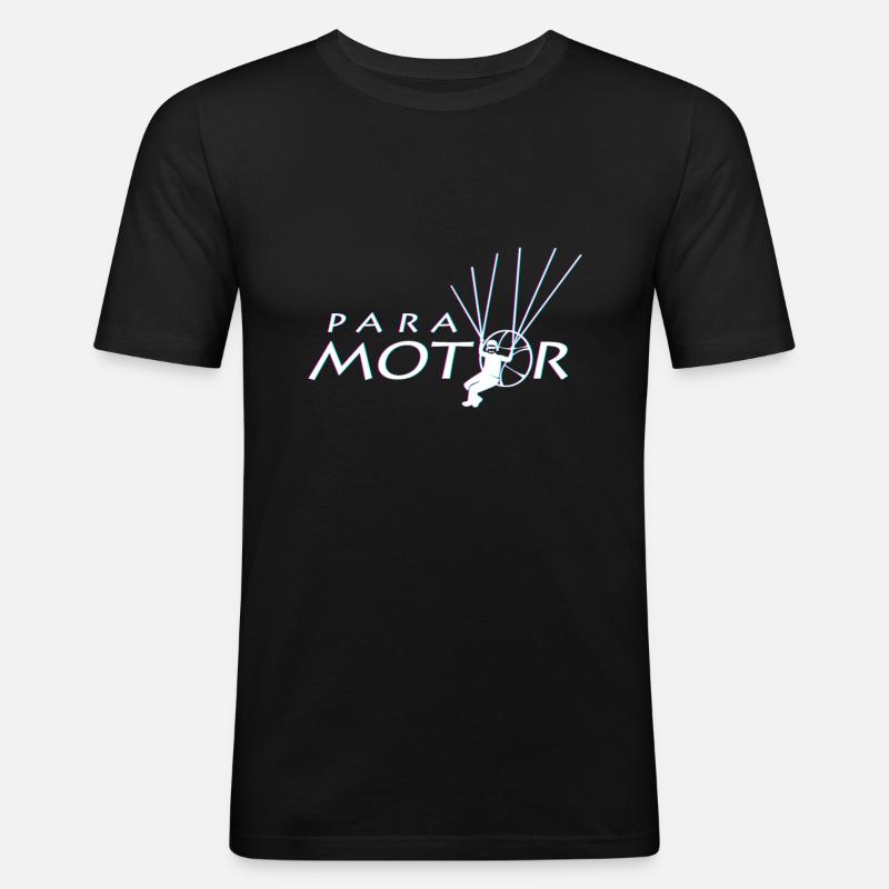 Paramotor fliegen - Männer Slim Fit T-Shirt - Schwarz