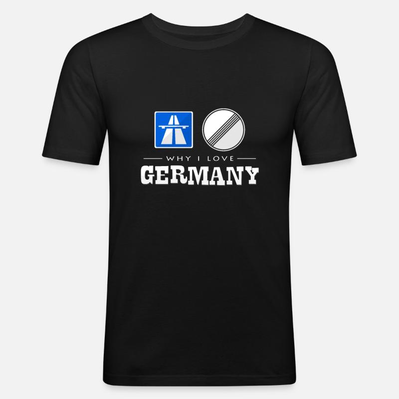Deutschland - Männer Slim Fit T-Shirt - Schwarz