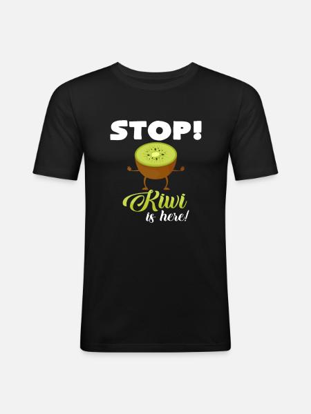 kiwi - T-shirt près du corps Homme - noir
