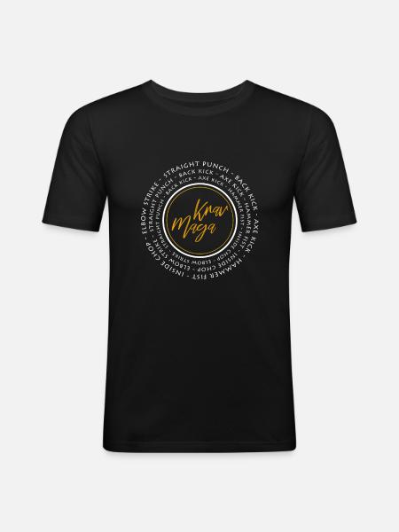 Krav Maga - Männer Slim Fit T-Shirt - Schwarz