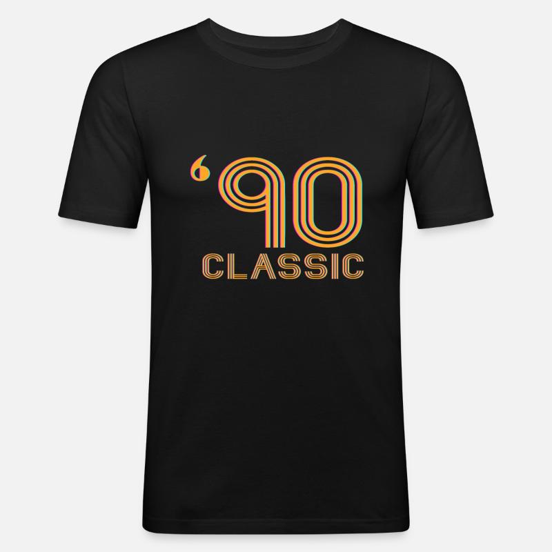 90er Jahre Klassiker - Männer Slim Fit T-Shirt - Schwarz