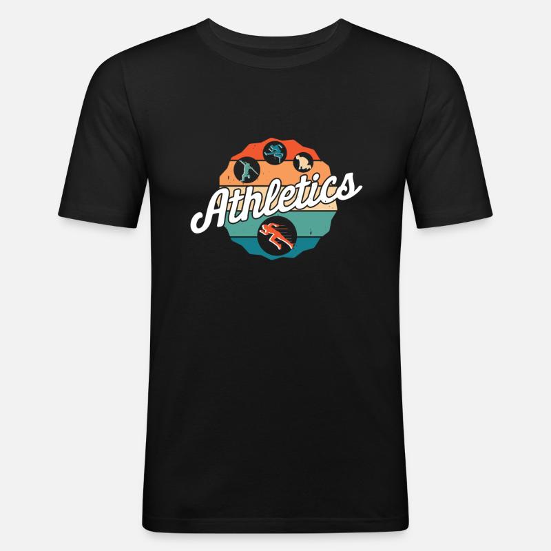 Leichtathletik - Männer Slim Fit T-Shirt - Schwarz