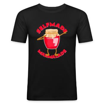 Confiture maison - T-shirt près du corps Homme - noir - Devant - Nik (191cm)