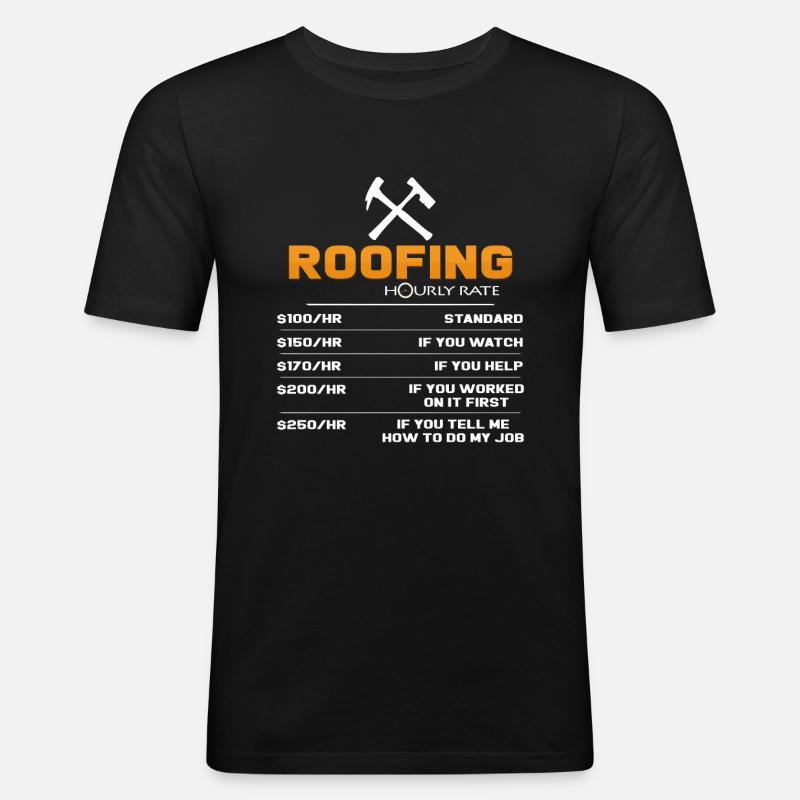 Dachdecker - Männer Slim Fit T-Shirt - Schwarz