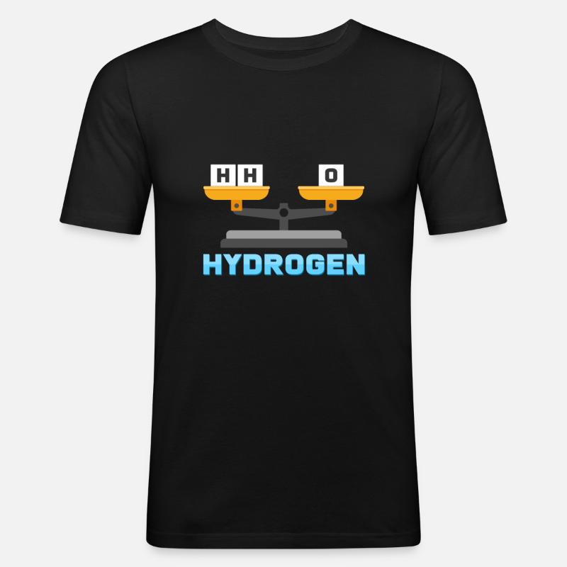 Wasserstoff Sauerstoff Wasser - Männer Slim Fit T-Shirt - Schwarz