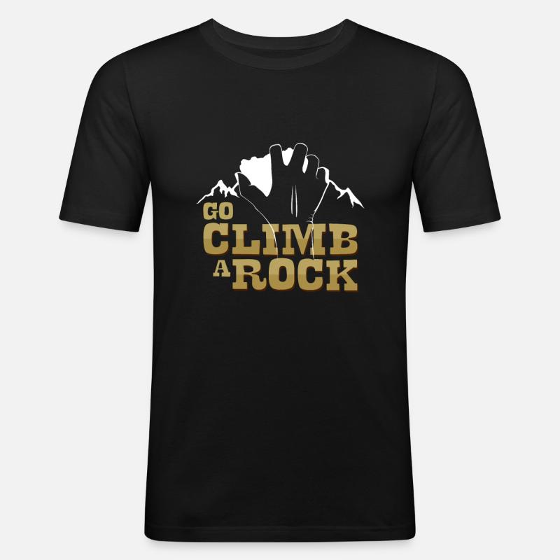 Bergsteigen - Männer Slim Fit T-Shirt - Schwarz