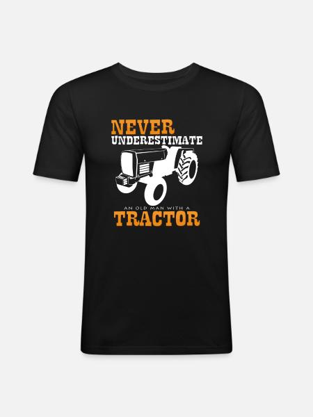 Schlepper - Männer Slim Fit T-Shirt - Schwarz