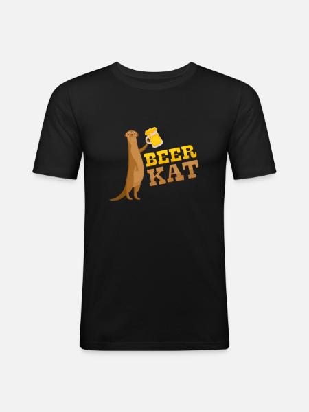 Bière suricate - T-shirt près du corps Homme - noir