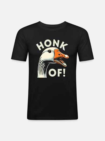 Honk Off – Geese Meme - Men's Slim Fit T-Shirt - black