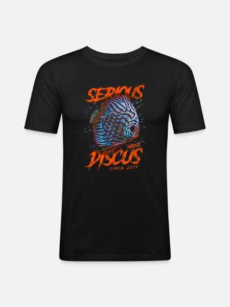 Ernsthaft mit Diskusfischen seit 2017 - Männer Slim Fit T-Shirt - Schwarz