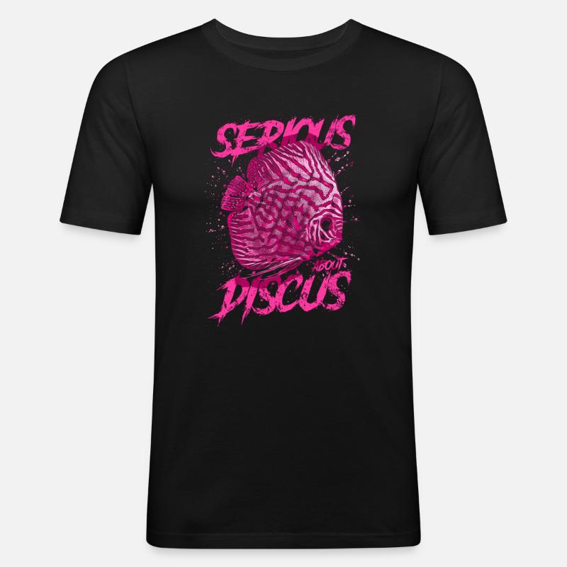 Ernsthaft über Diskusfischhalter Aquarianer - Männer Slim Fit T-Shirt - Schwarz