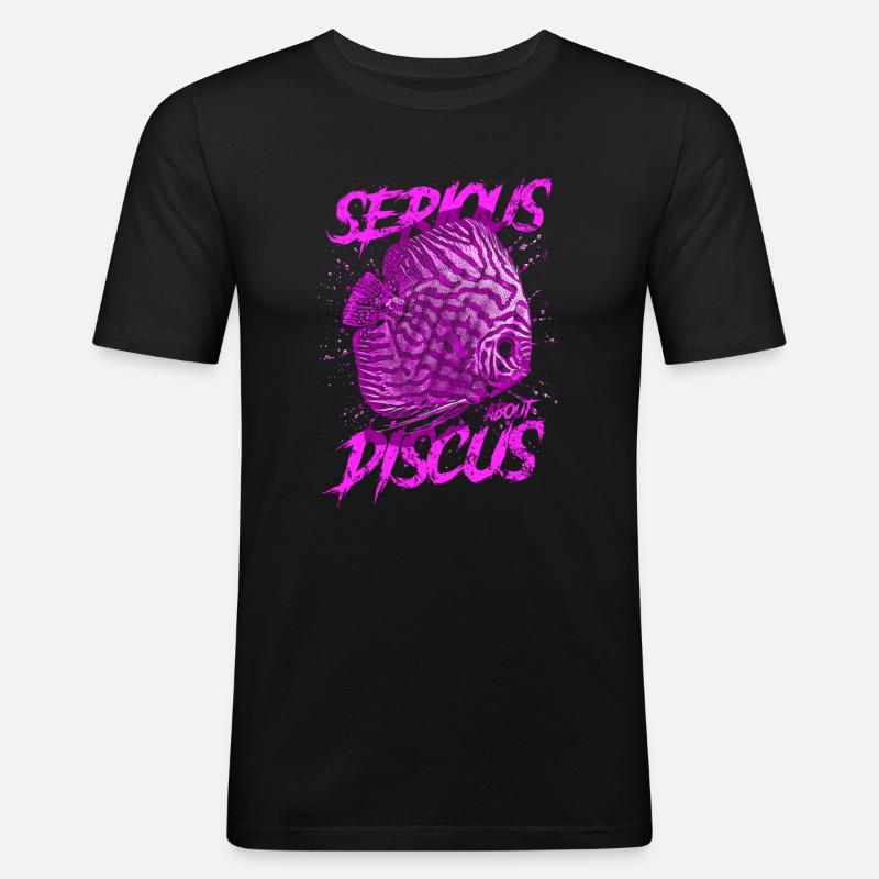 Ernsthaft über Diskusfischhalter Aquarianer - Männer Slim Fit T-Shirt - Schwarz