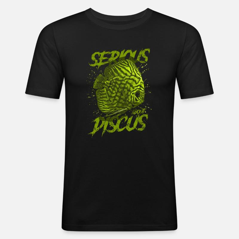Ernsthaft über Diskusfischhalter Aquarianer - Männer Slim Fit T-Shirt - Schwarz