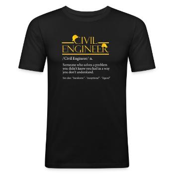 Bauingenieur Ingenieur Beruf Studium Spruch - Männer Slim Fit T-Shirt - Schwarz - Vorne - Nik (191cm)