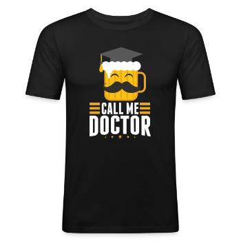 Cadeau pour doctorat doctorat - T-shirt près du corps Homme - noir - Devant - Nik (191cm)
