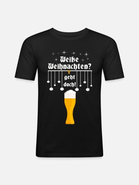 Weiße Weihnachten - Männer Slim Fit T-Shirt - Schwarz