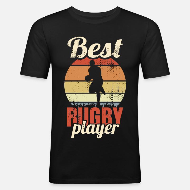 Best Rugby Player - Männer Slim Fit T-Shirt - Schwarz