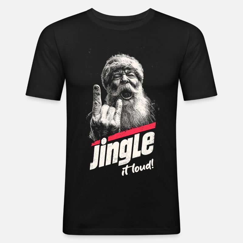 Jingle It Loud - Männer Slim Fit T-Shirt - Schwarz