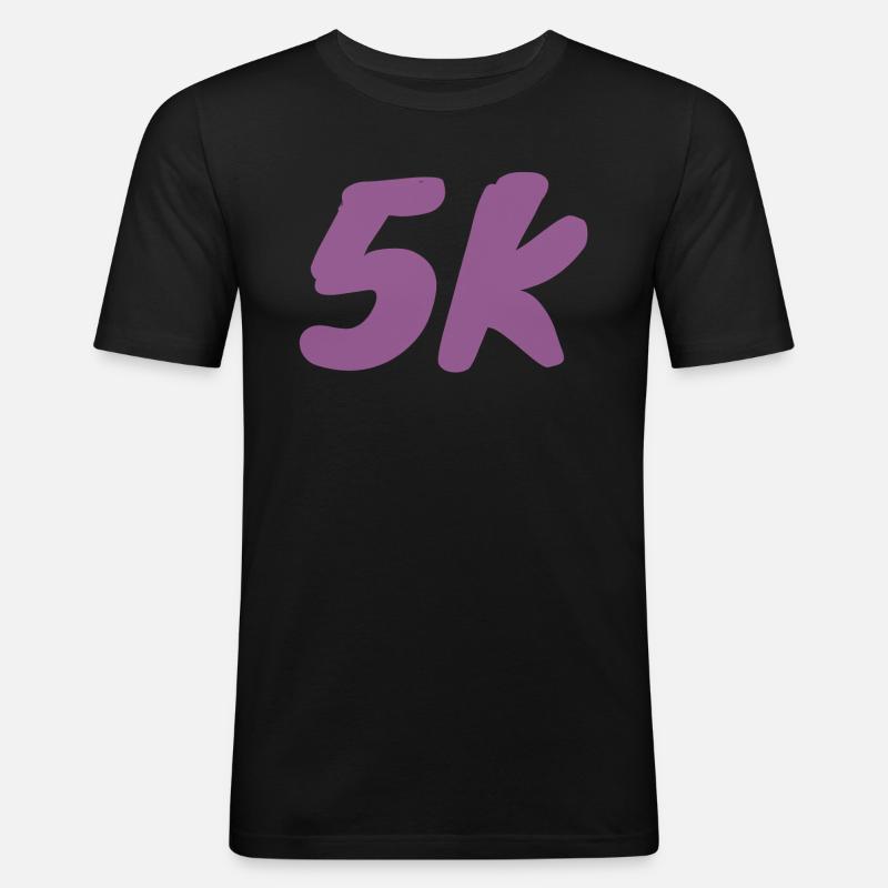 5K_langsame Läufer - Männer Slim Fit T-Shirt - Schwarz