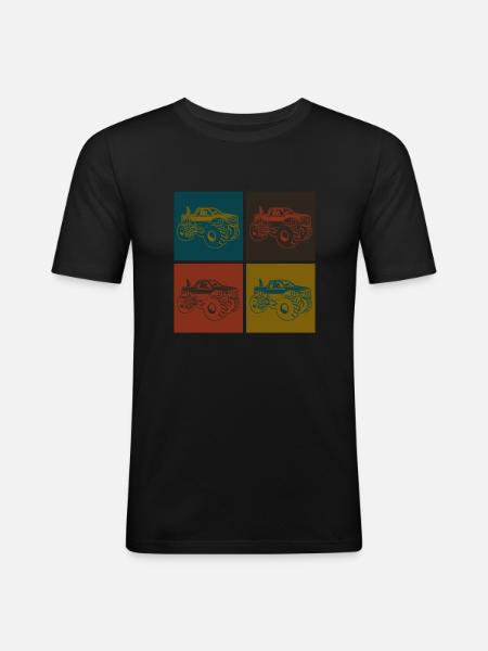 Monstertruck - Männer Slim Fit T-Shirt - Schwarz