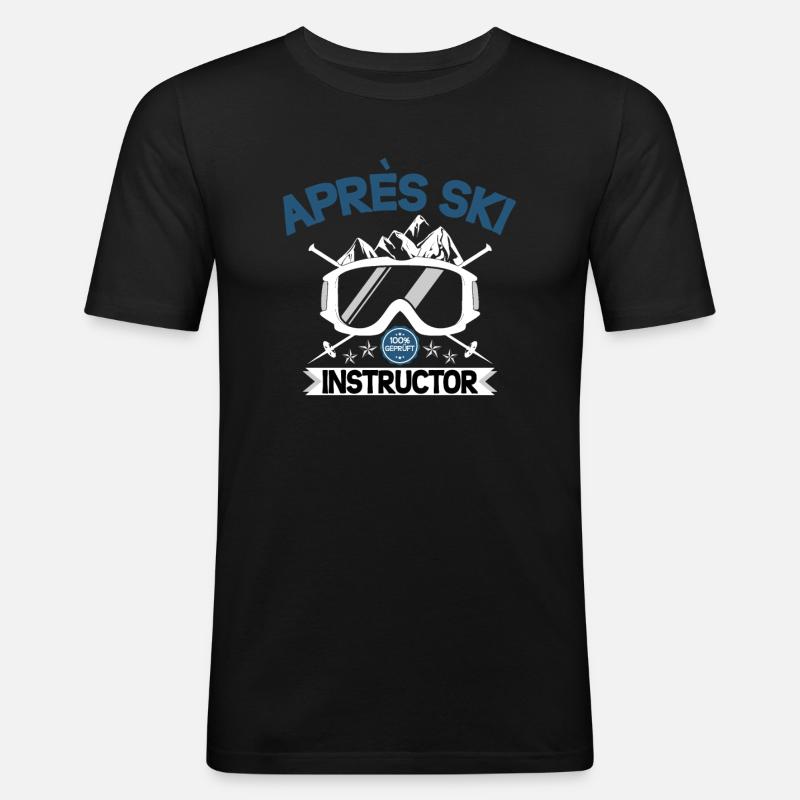 Apres Ski Instructor - Männer Slim Fit T-Shirt - Schwarz