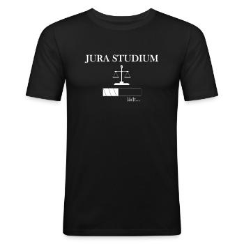 Jura Studium lädt - Männer Slim Fit T-Shirt - Schwarz - Vorne - Nik (191cm)