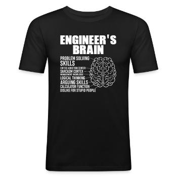 Engineer's Brain - Men's Slim Fit T-Shirt - black - Front - Nik (191cm)
