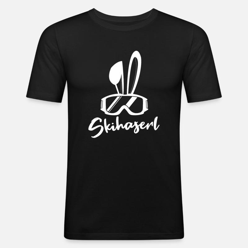Skihaserl - Männer Slim Fit T-Shirt - Schwarz