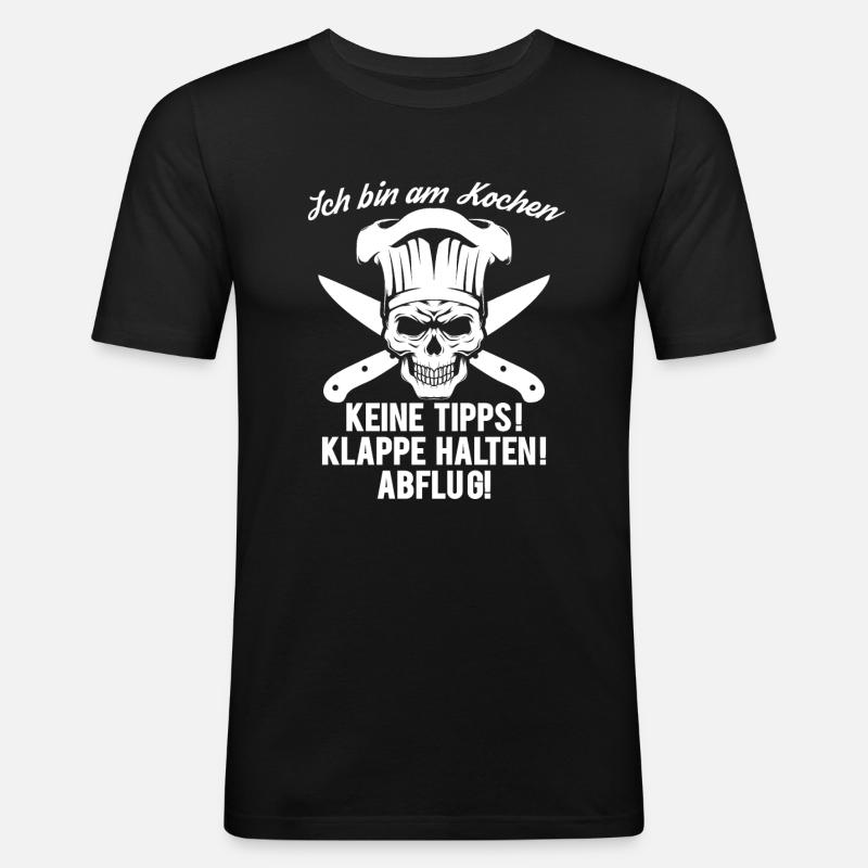 Ich Bin Am Kochen - Männer Slim Fit T-Shirt - Schwarz