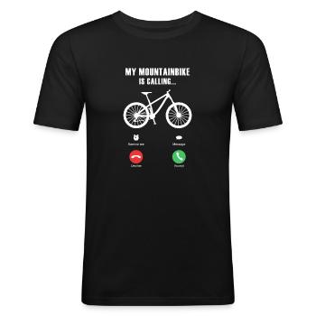 Mountain bike lover - Men's Slim Fit T-Shirt - black - Front - Nik (191cm)