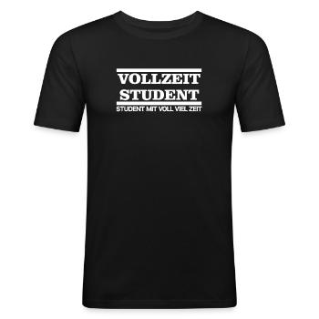 Lustige Faule Studenten Geschenk Sprüche - Männer Slim Fit T-Shirt - Schwarz - Vorne - Nik (191cm)