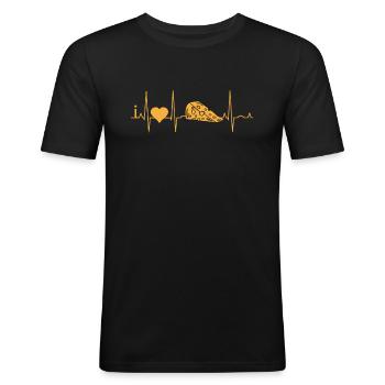 Lustige Käse Liebe Cheese Geschenk Sprüche - Männer Slim Fit T-Shirt - Schwarz - Vorne - Nik (191cm)