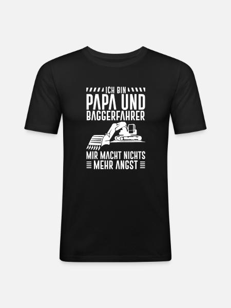 Bauarbeiter Bagger Geschenk Baggerfahrer - Männer Slim Fit T-Shirt - Schwarz