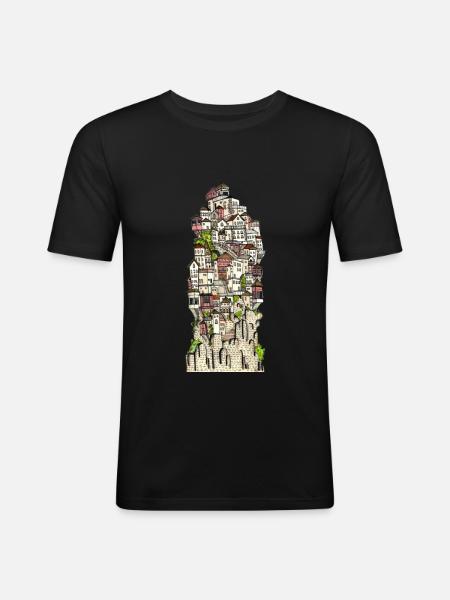 cityscape - Men's Slim Fit T-Shirt - black