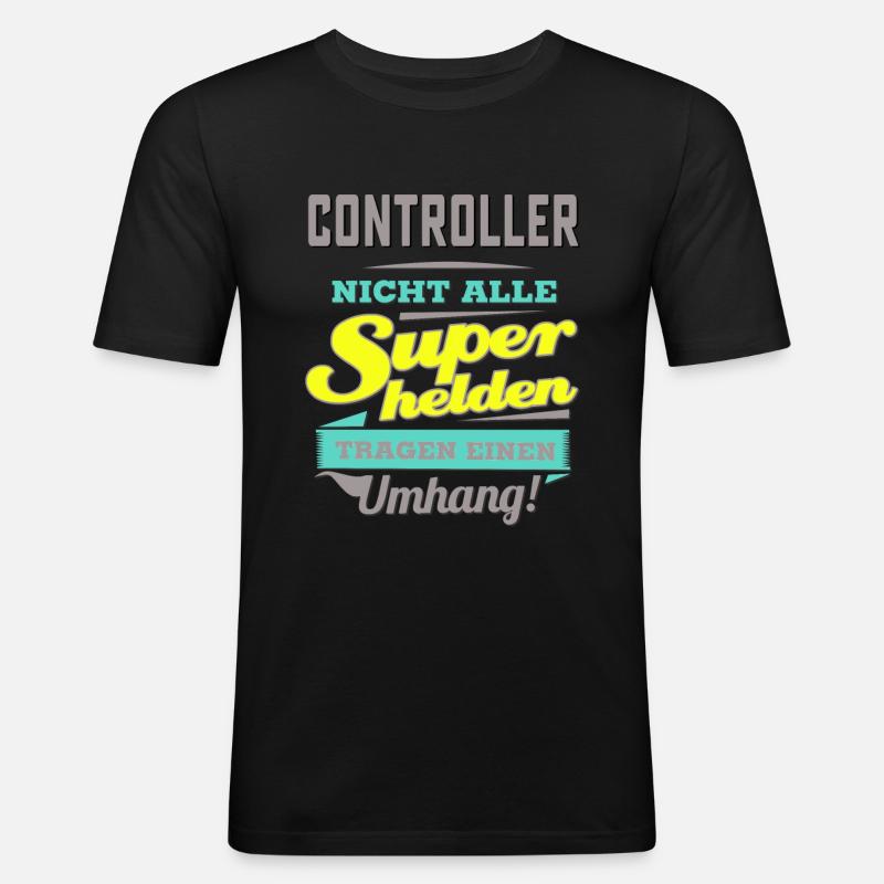 NEON Design für Superhelden - Controller - - Männer Slim Fit T-Shirt - Schwarz