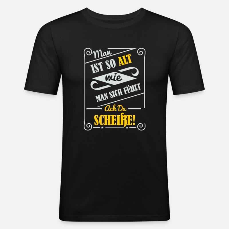 Älter werden, Alter, Alt - Männer Slim Fit T-Shirt - Schwarz