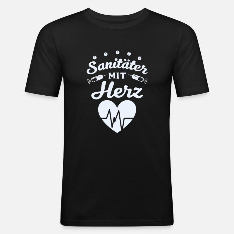 Sanitäter - Männer Slim Fit T-Shirt - Schwarz