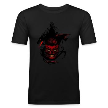 chinesischer Stammesdrache-Kopfphantasiehimmel - Männer Slim Fit T-Shirt - Schwarz - Vorne - Nik (191cm)