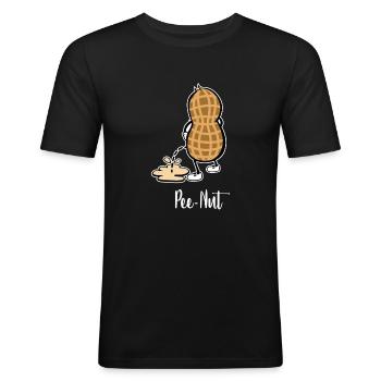 Erdnuss Peanut Peenut - Männer Slim Fit T-Shirt - Schwarz - Vorne - Nik (191cm)