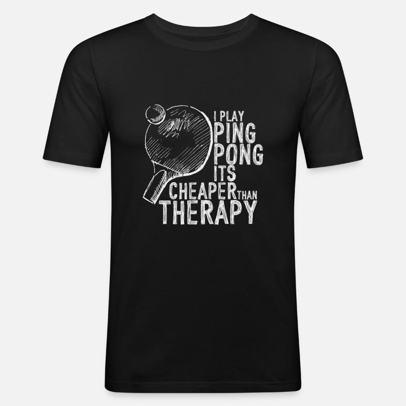 Pingpong - Männer Slim Fit T-Shirt - Schwarz