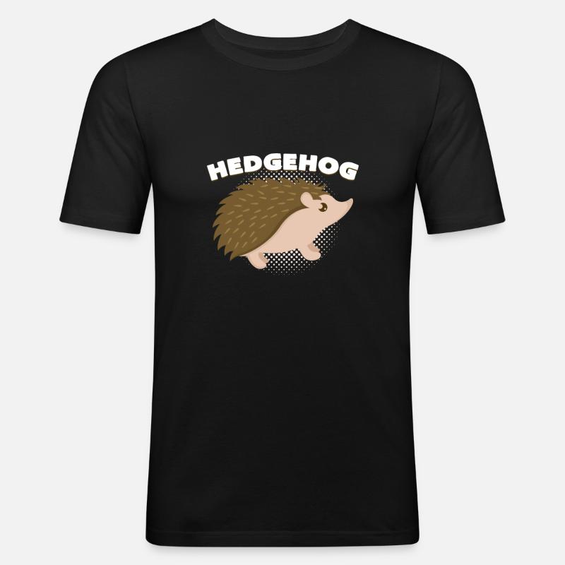 Igel - Männer Slim Fit T-Shirt - Schwarz