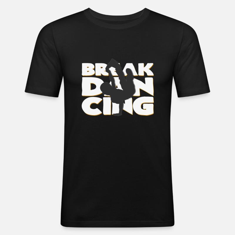 Breakdancing - Männer Slim Fit T-Shirt - Schwarz