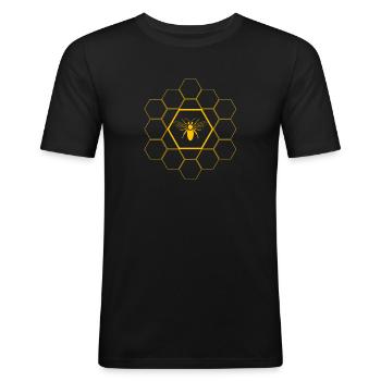 Imker - Männer Slim Fit T-Shirt - Schwarz - Vorne - Nik (191cm)