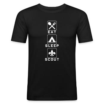 scout - T-shirt près du corps Homme - noir - Devant - Nik (191cm)