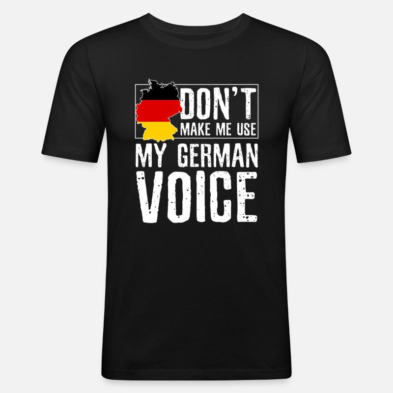 Deutsche Stimme - Männer Slim Fit T-Shirt - Schwarz